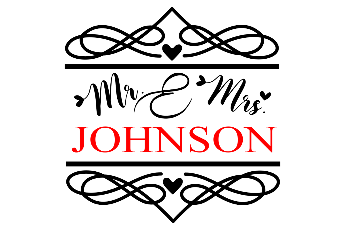 Mr Mrs Split Monogram Frame Svg By Design Bundles