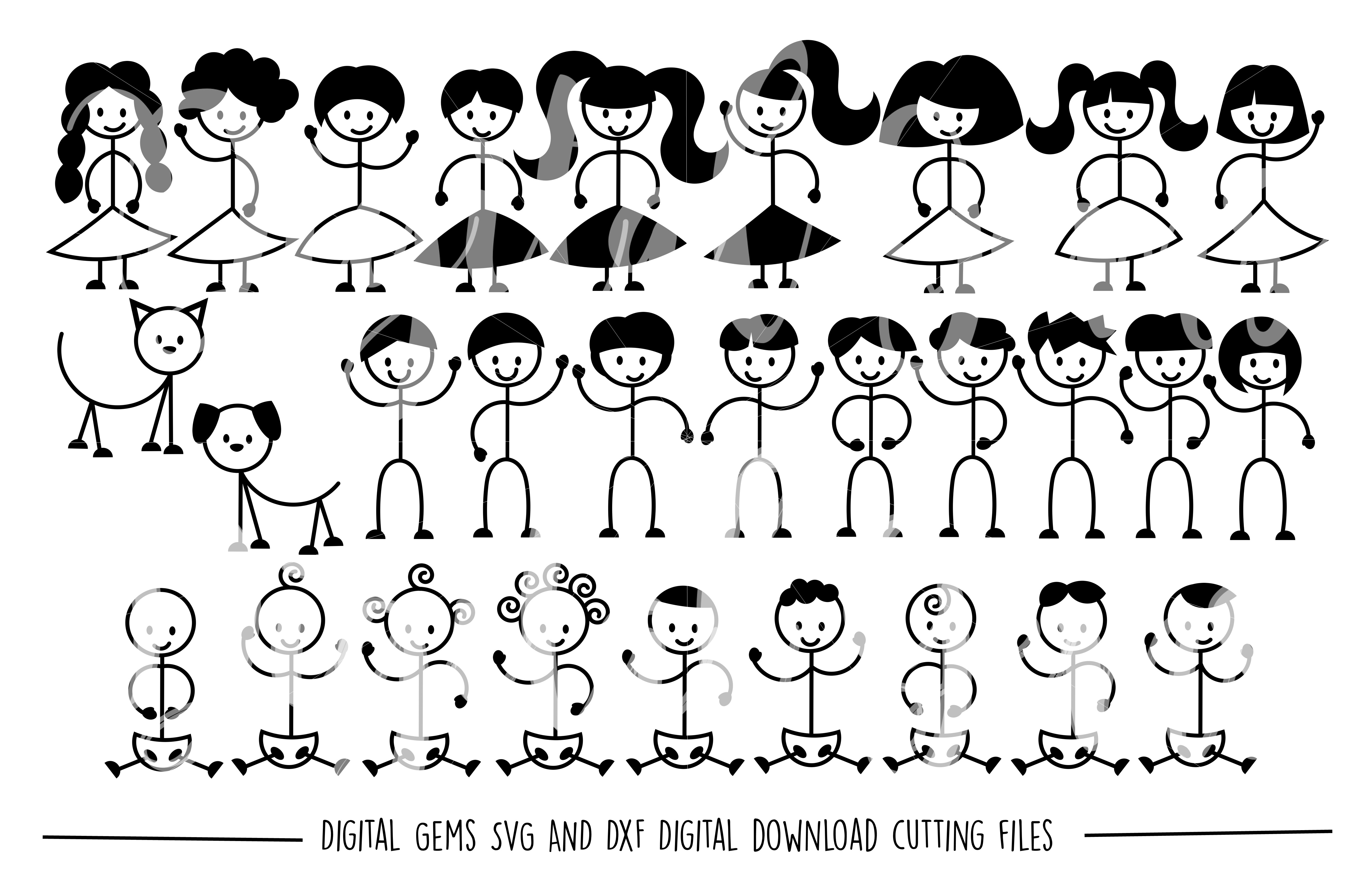 Stick People SVG / DXF / EPS / PNG file | Design Bundles