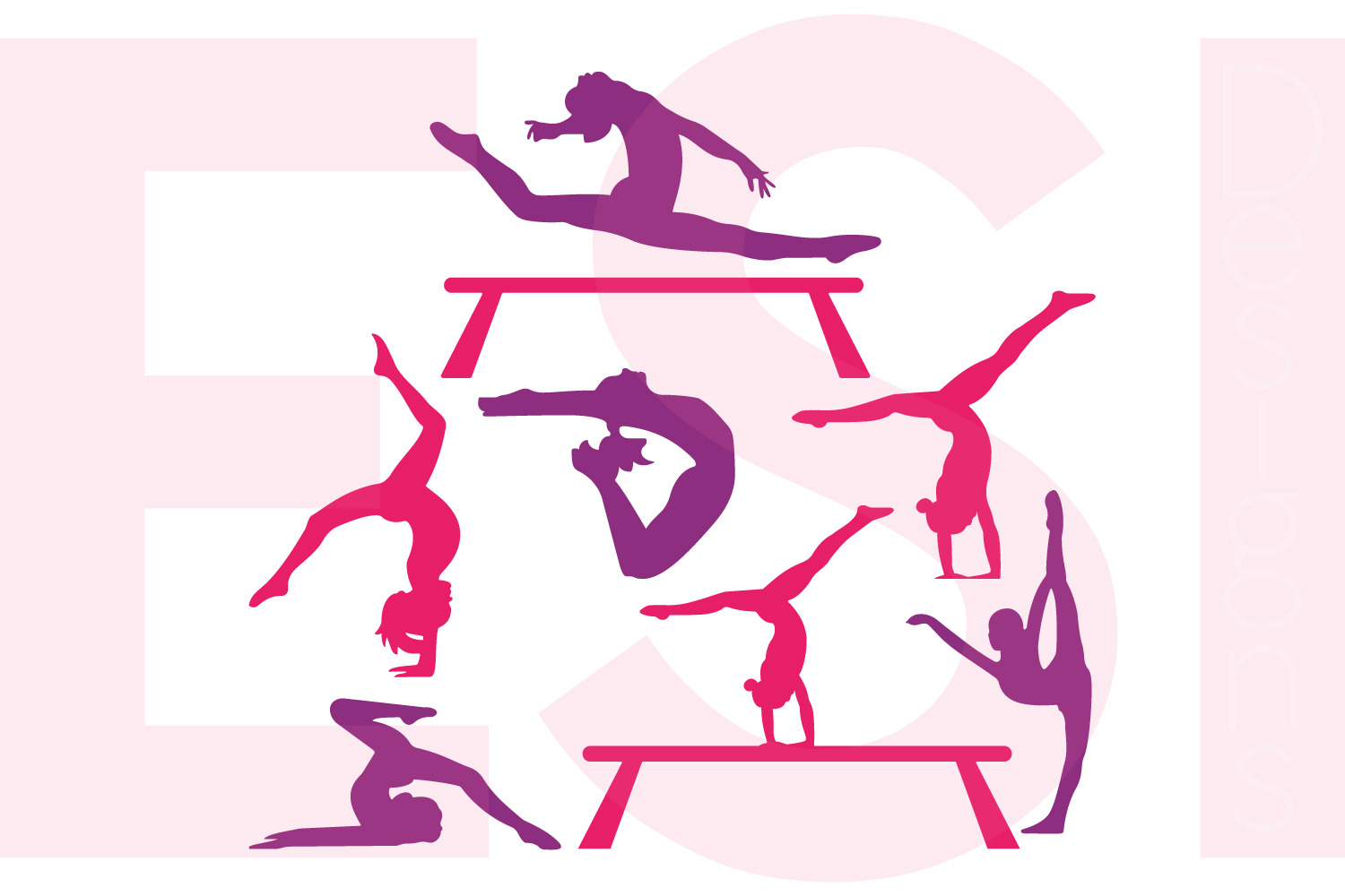 Download Gymnast Silhouette Designs Set by ESI D | Design Bundles