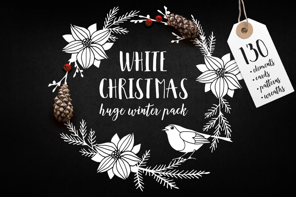 Download White Christmas set by Tabitazn | Design Bundles