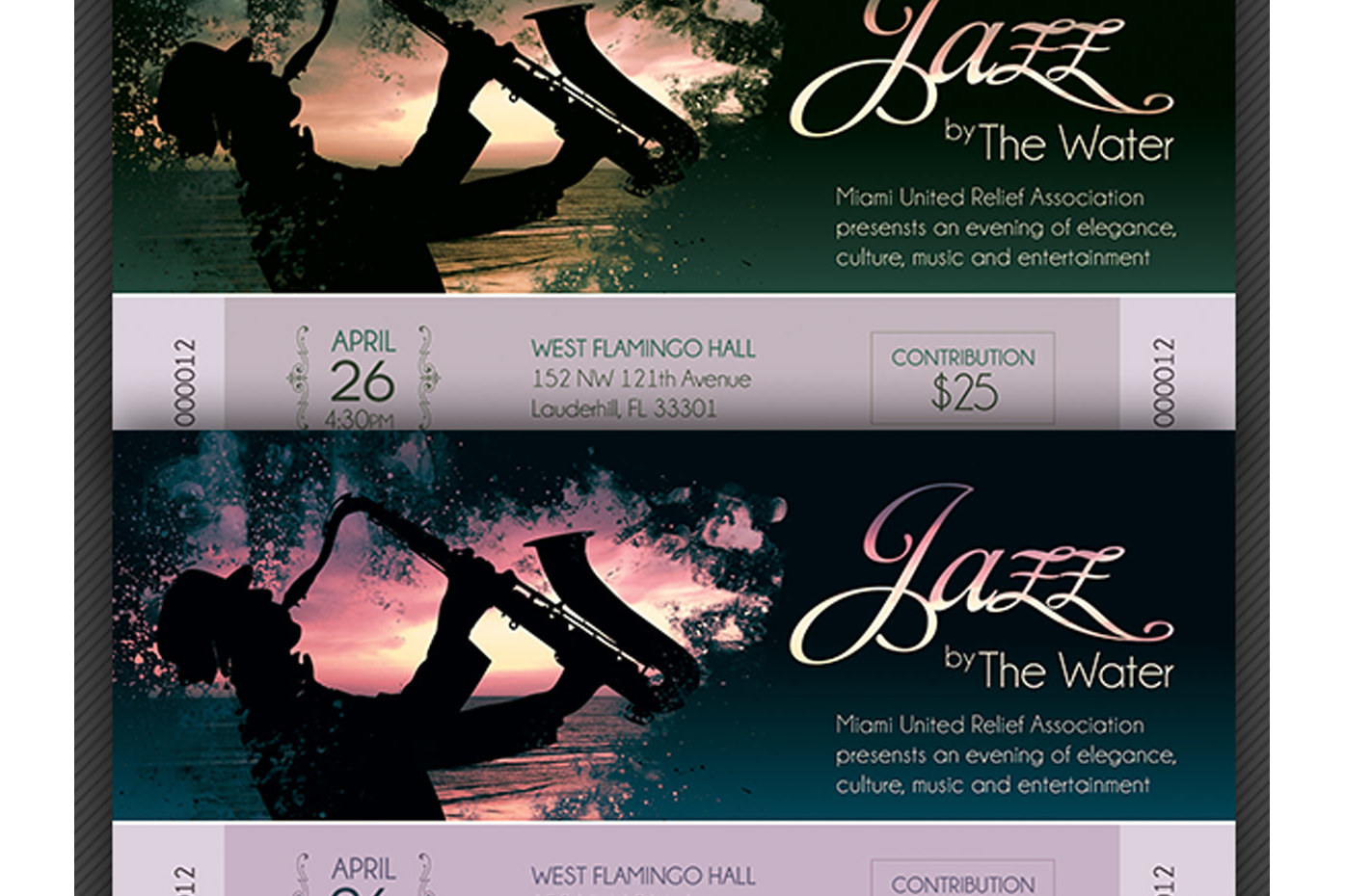 Jazz Concert Event Ticket Template by G Design Bundles