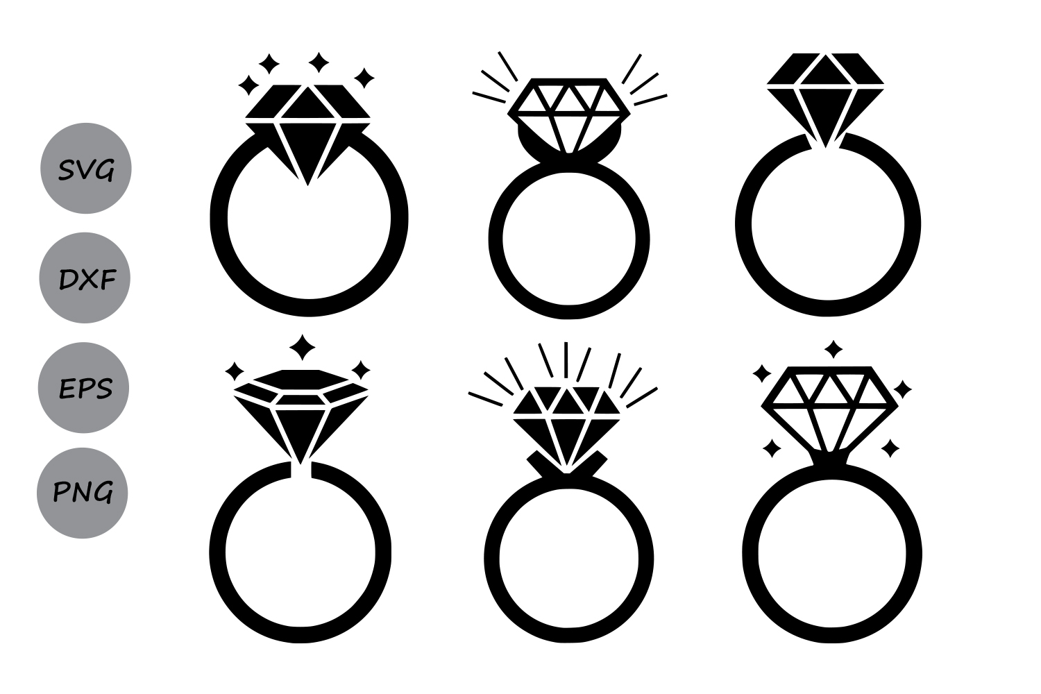 Download Diamond Ring Svg, Diamond Monogram Fram | Design Bundles