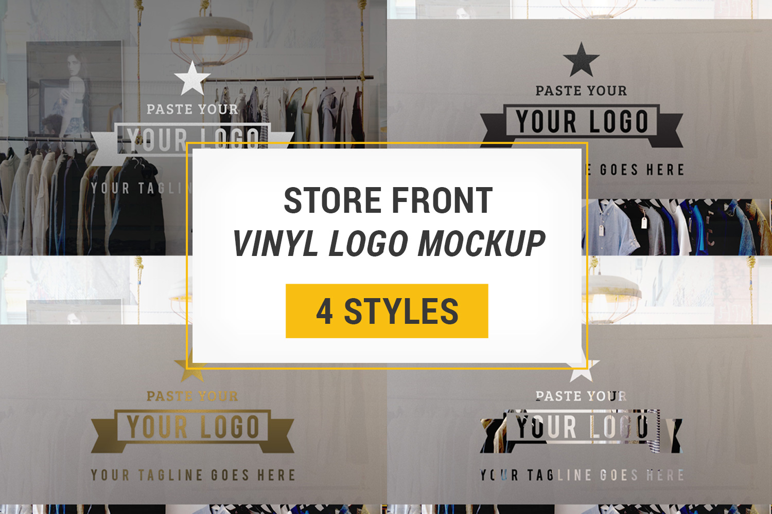 Download Store Front Vinyl Logo Mockup by RioPu | Design Bundles