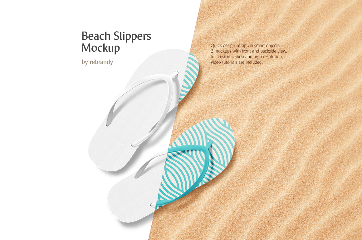 Download Beach Slippers Mockup (Flip Flops mock | Design Bundles