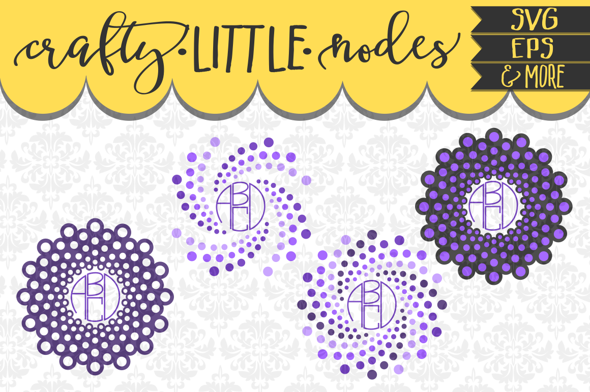 Download Circle Mandala Dotted Monogram Set SVG DXF AI EPS PNG (Transparent) | Design Bundles