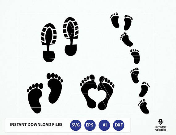 Human Footprints. Shoe prints Svg. Baby | Design Bundles