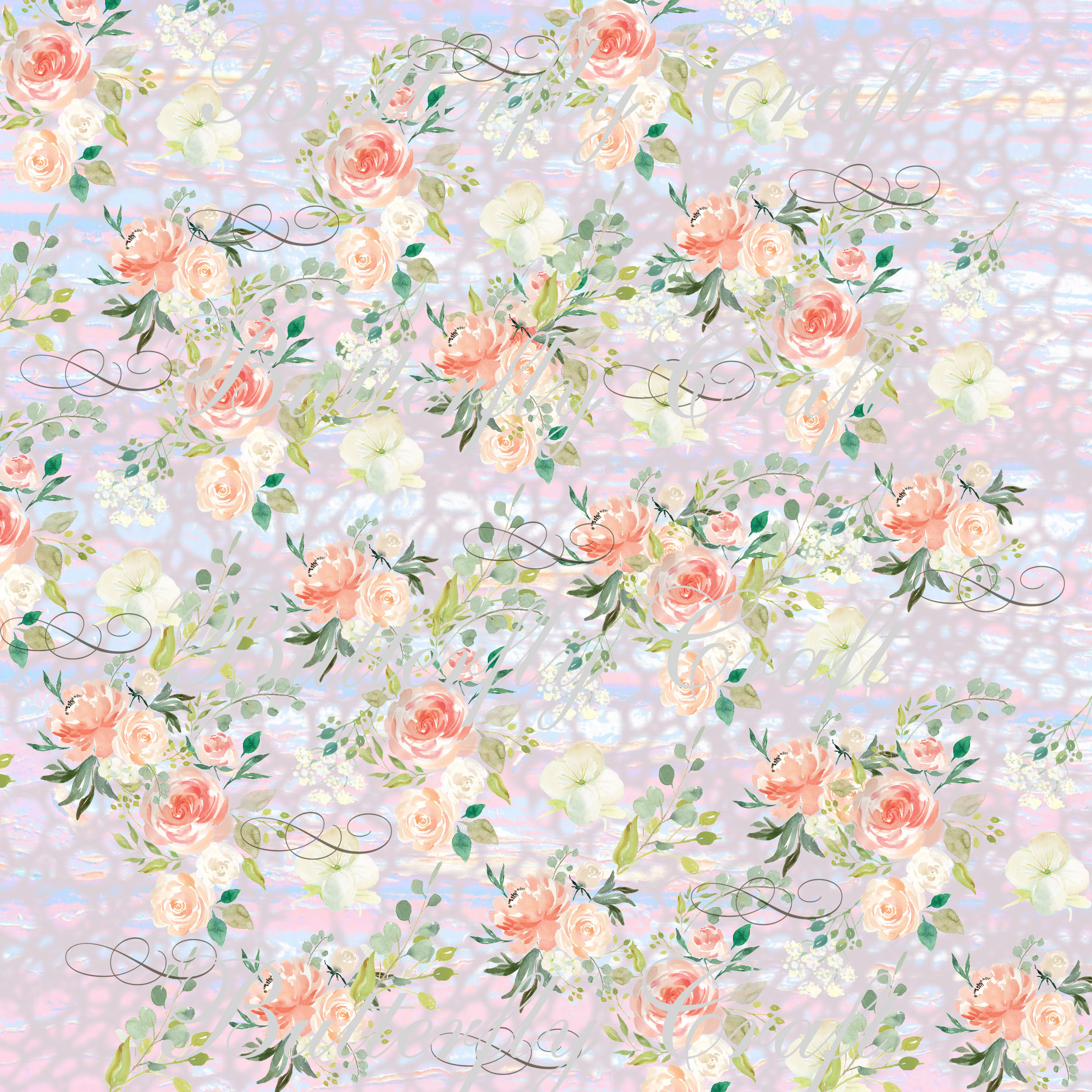 Pastel Flowers Digital Paper, Flower di Design Bundles