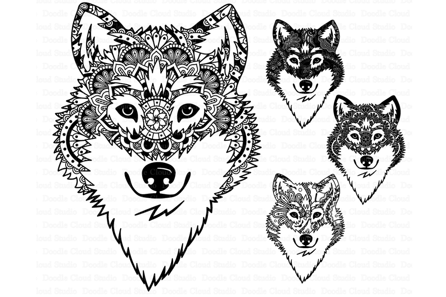 Download Wolf SVG, Wolf Head SVG, Wolf Mandala S | Design Bundles
