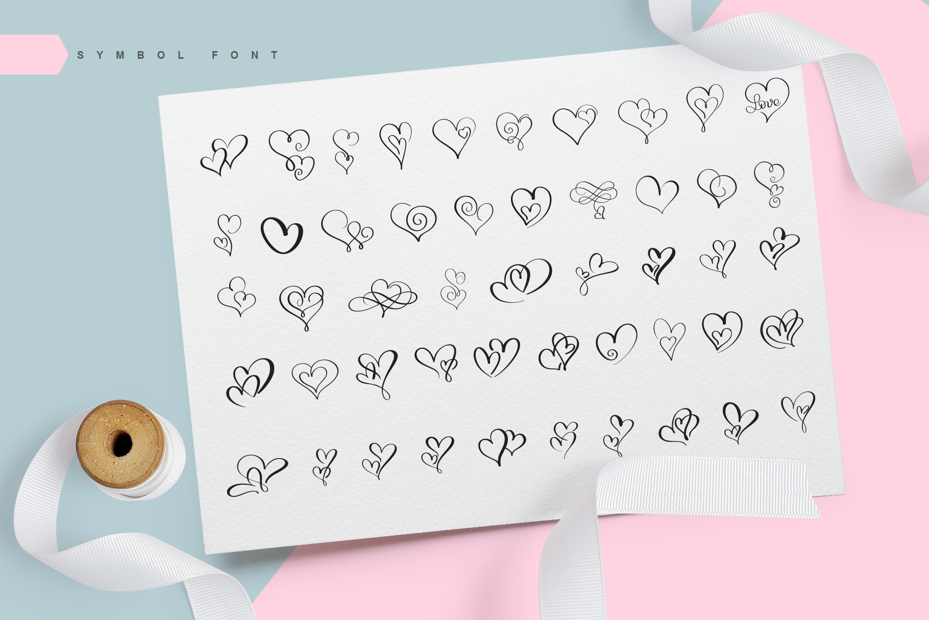 Free Lovingly Symbol Flourish Hearts Script Fonts