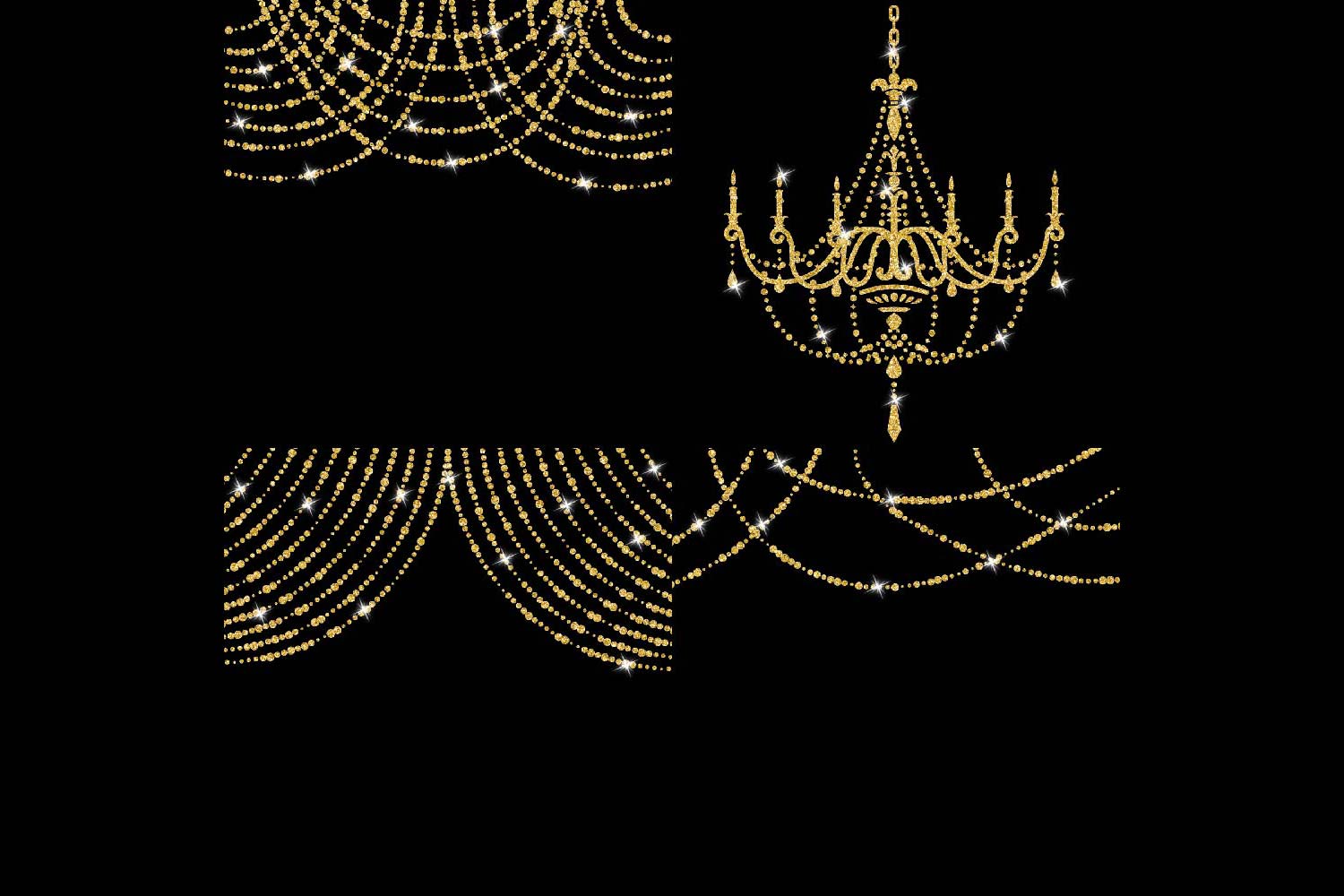 Gold Glitter String Lights Clipart Example Image 4 Gold Glitter String Lights Clipart Example Image 4