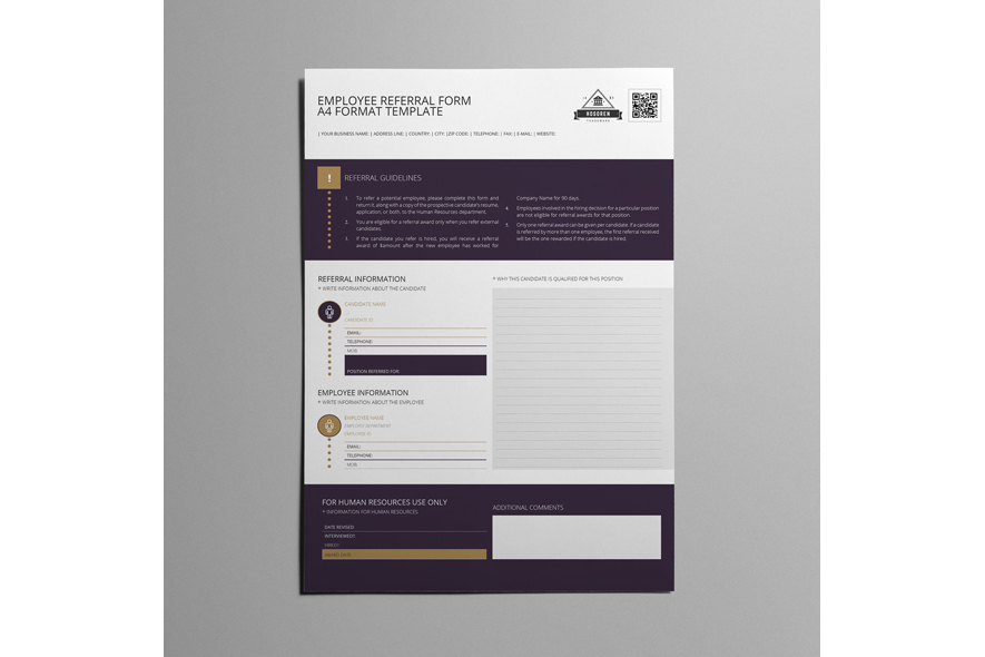 Employee Referral Form A Format By Keb  Design Bundles