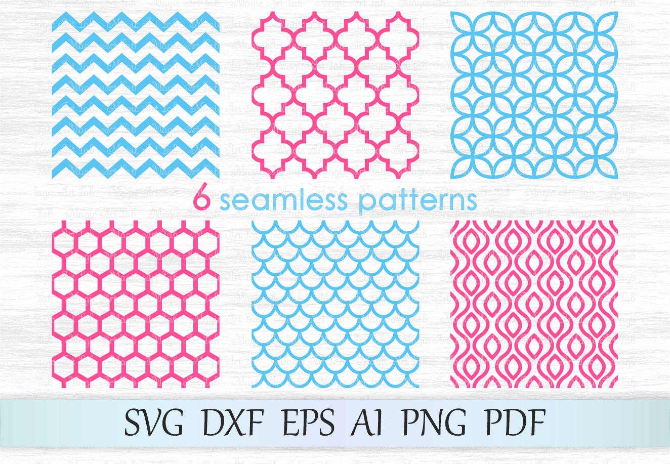 Download Seamless patterns svg, Mermaid scale pa | Design Bundles