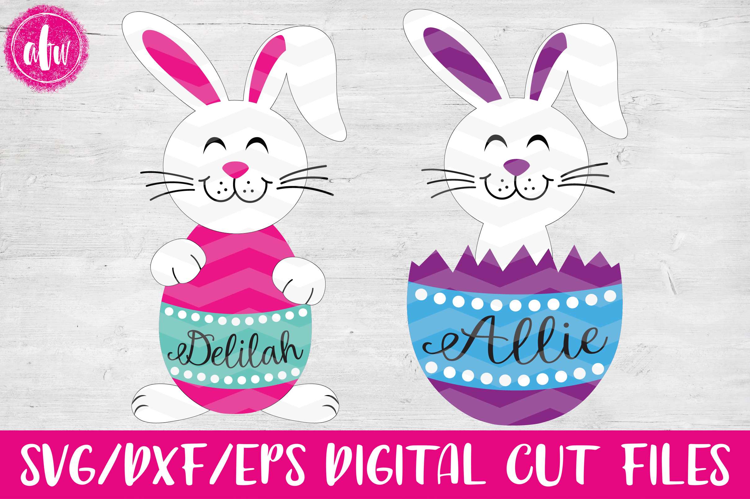 Easter Bunny Egg Duo - SVG, DXF, EPS Cu | Design Bundles