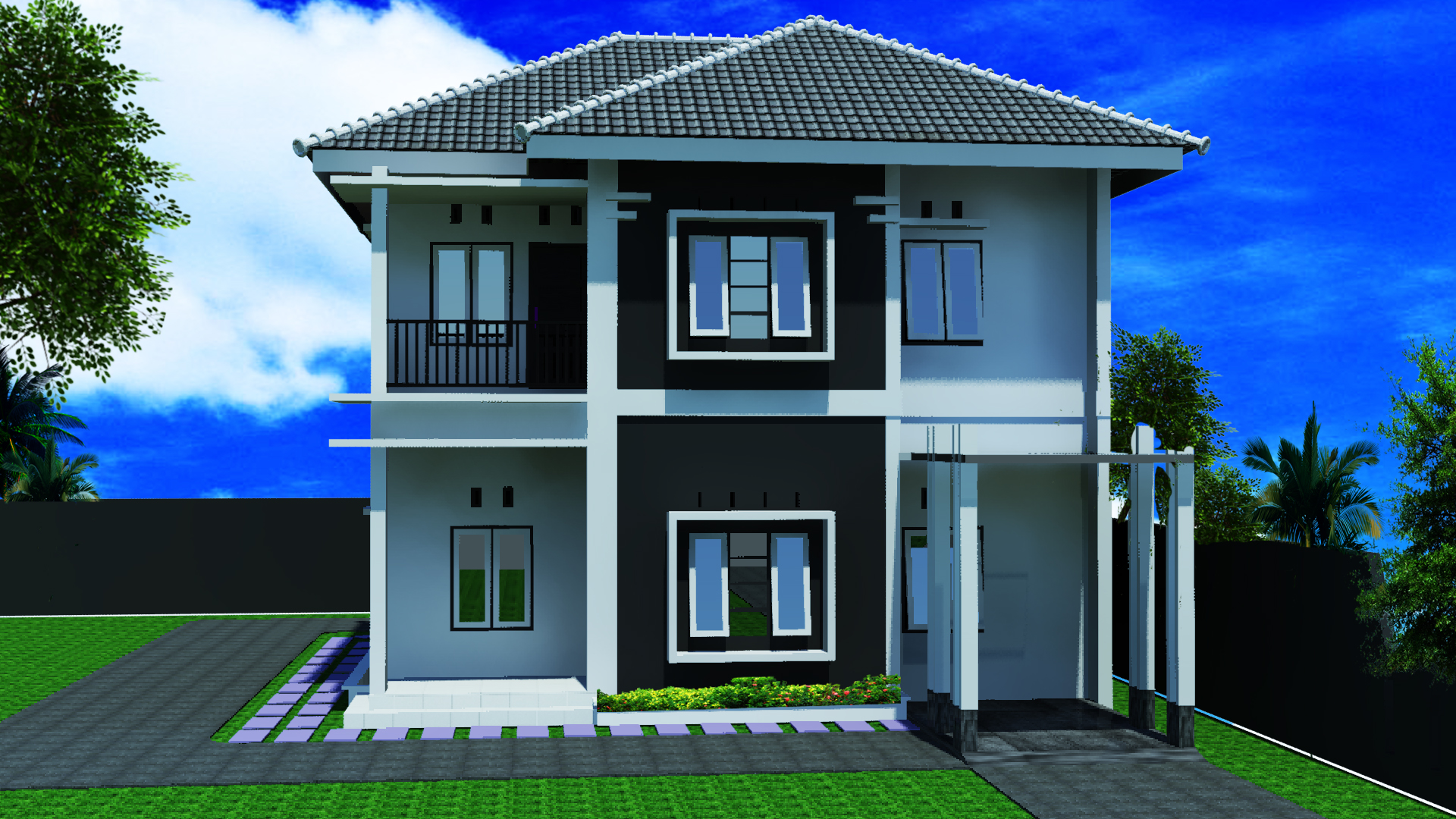 Minimalis Home 3D 2D 2nd floor by Archs | Design Bundles