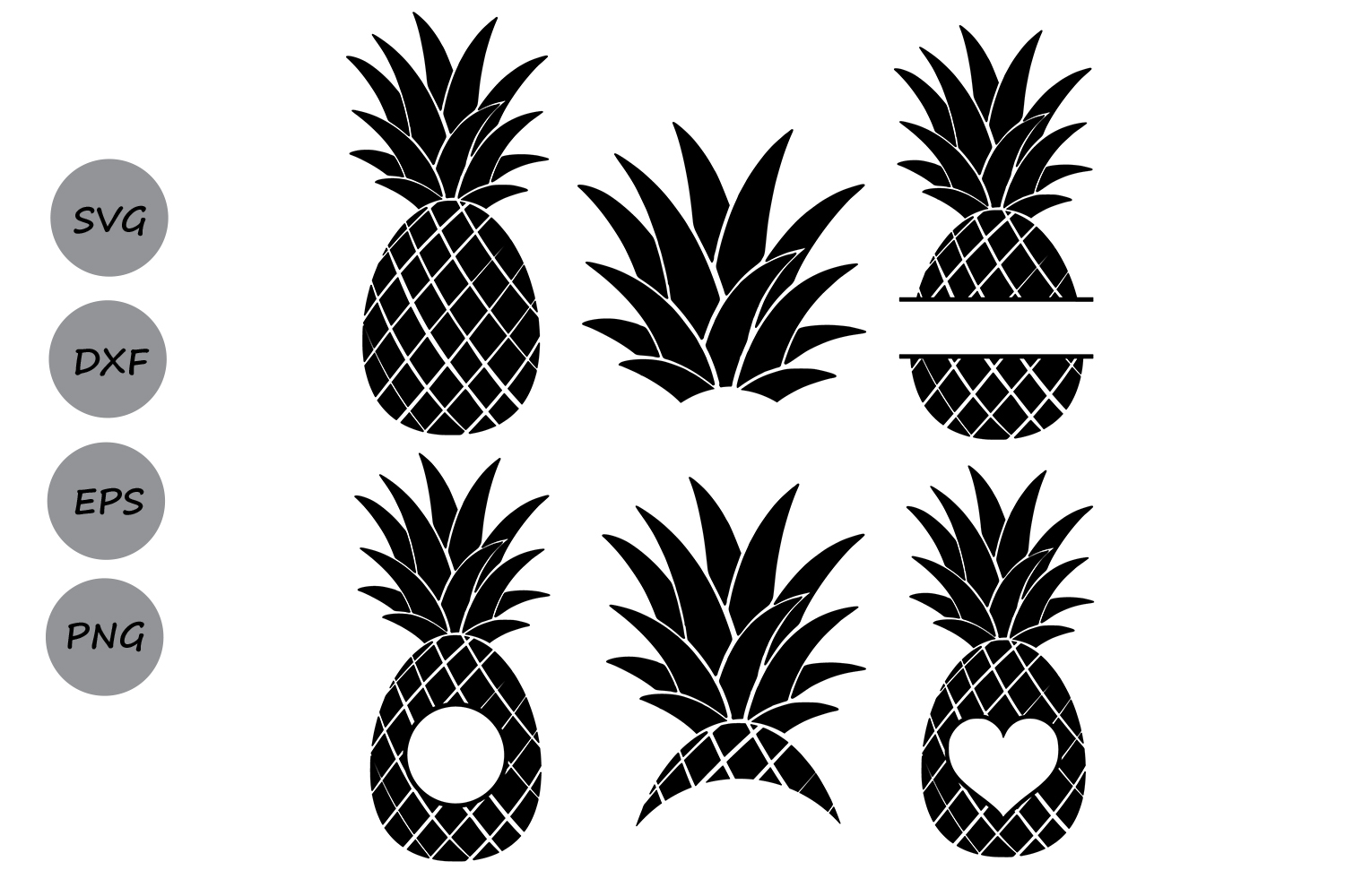 Download Pineapple SVG, Pineapple Monogram Frame | Design Bundles
