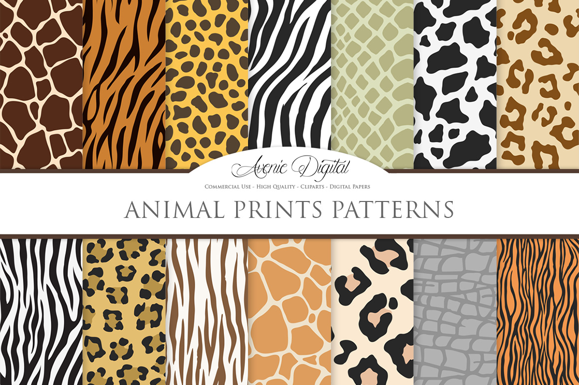 Animal Print Vector Patterns - Safari | Design Bundles