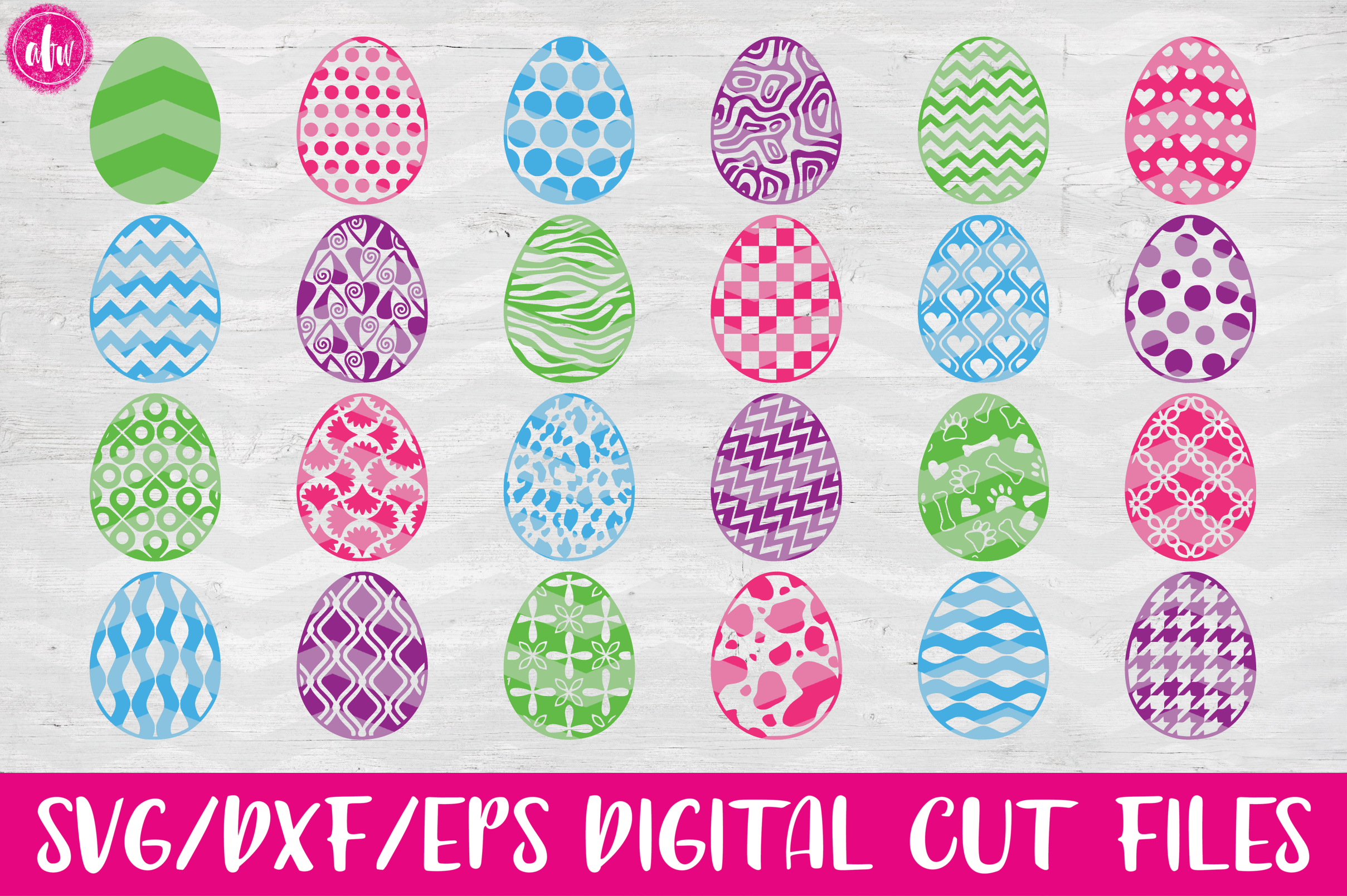 Download Pattern Easter Eggs Set of 40 - SVG, DX | Design Bundles