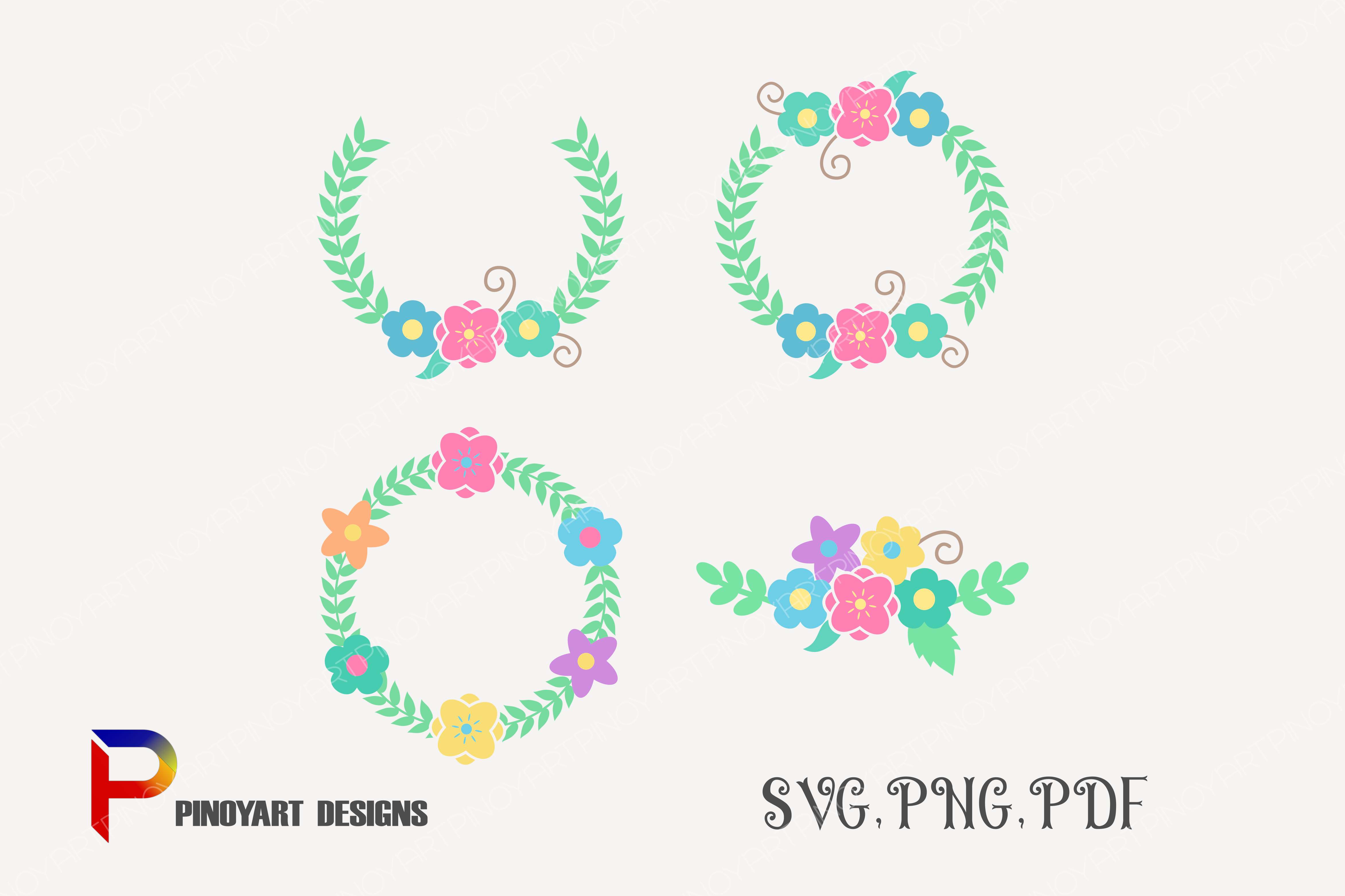 Download flower svg, flower svg file, wreath svg | Design Bundles