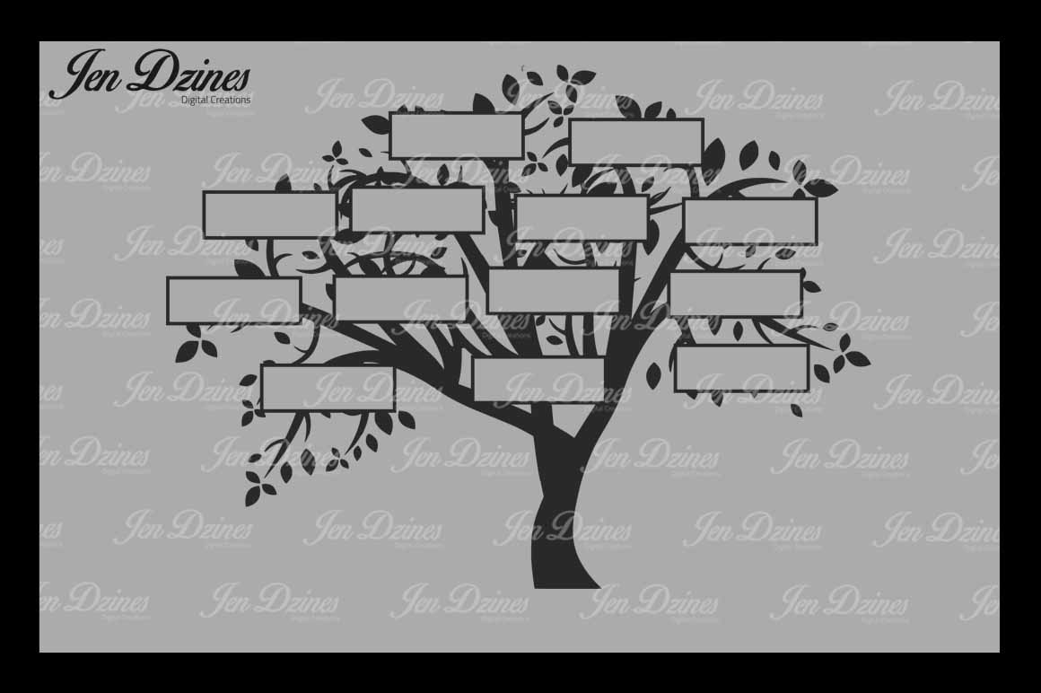 Download Family Tree 13 Names SVG DXF EPS PNG by | Design Bundles