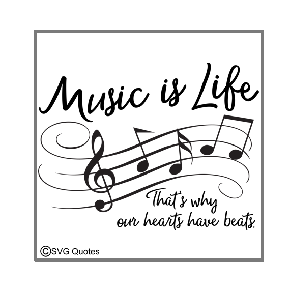Download Music is Life, That's why hearts have b | Design Bundles