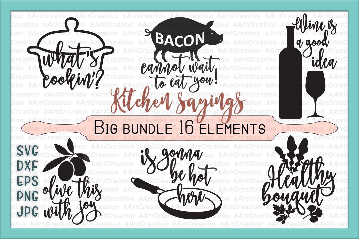 Download kitchen svg, chicken svg, kitchen towel | Design Bundles