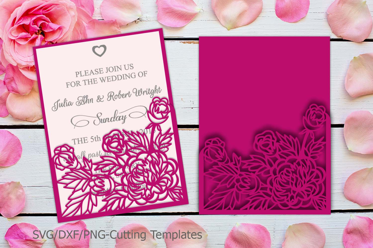 laser cut pocket, envelope, wedding inv | Design Bundles