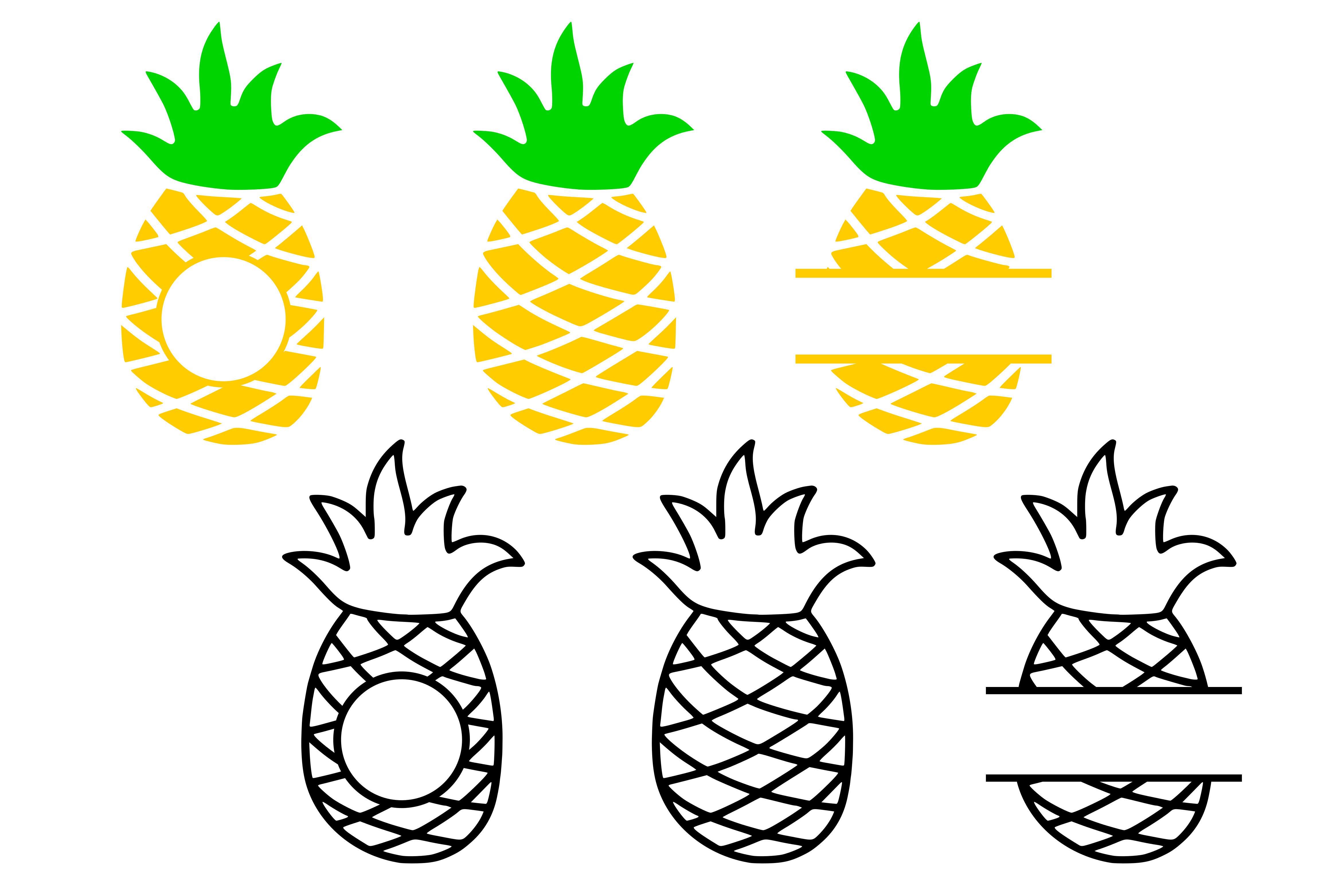 Pineapple heart svg, Pineapple monogram | Design Bundles