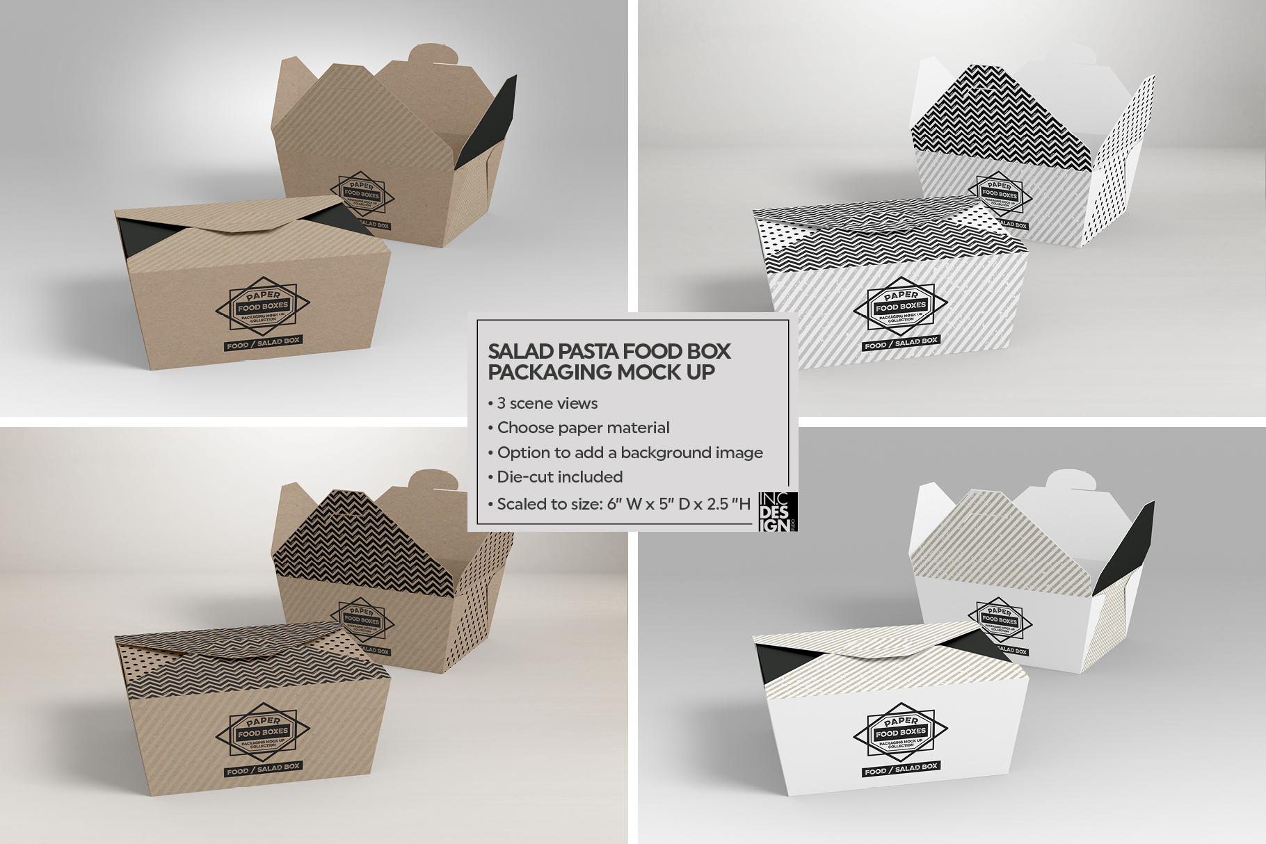 VOL.1 Food Box Packaging MockUps by INC | Design Bundles