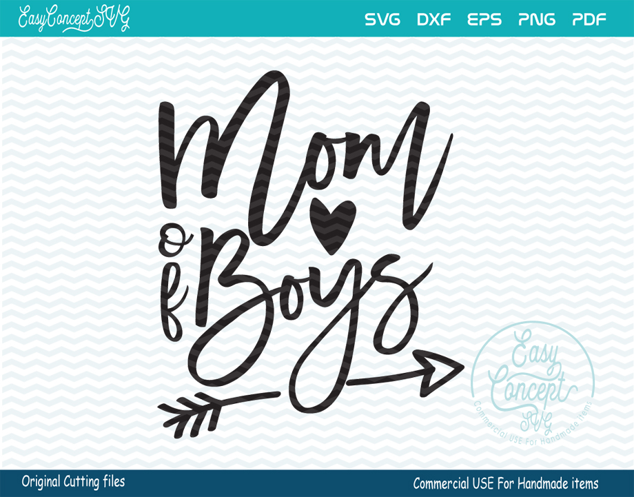 Download Mom of Boys, SVG - DXF - PNG - EPS - PD | Design Bundles