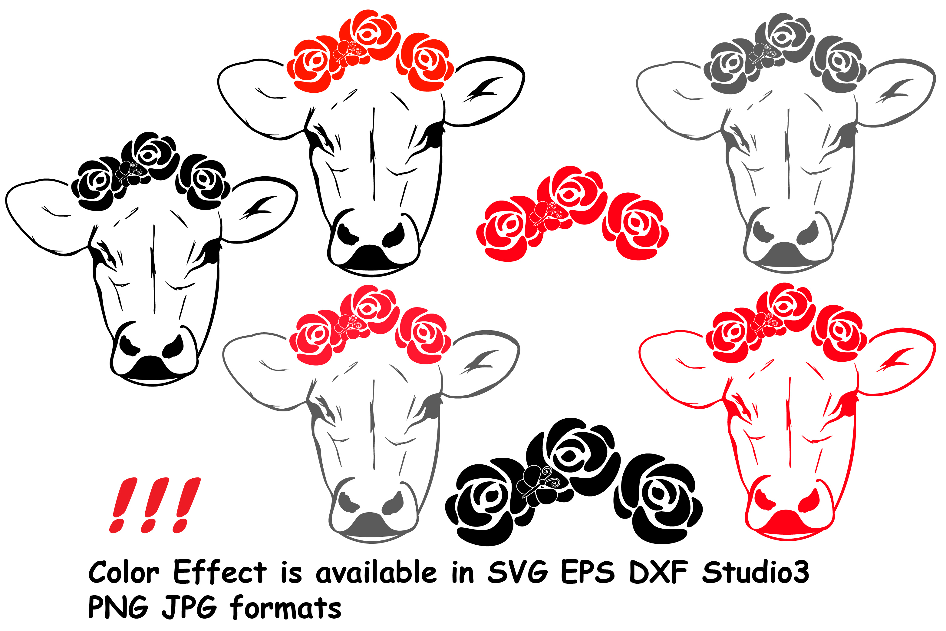 Download Cow with Flowers SVG, Bandanna Flower , | Design Bundles