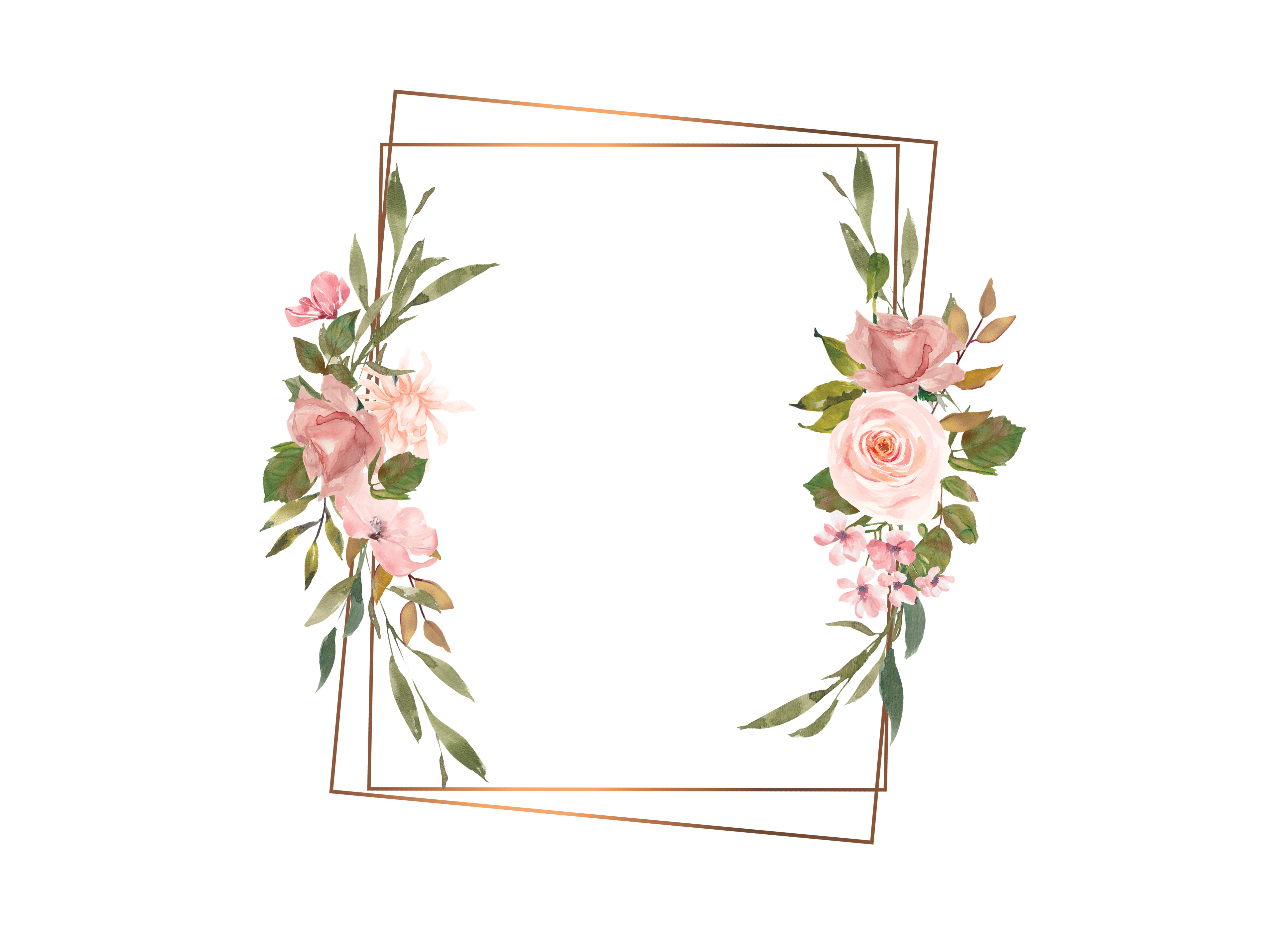 Rose Gold Floral Frame