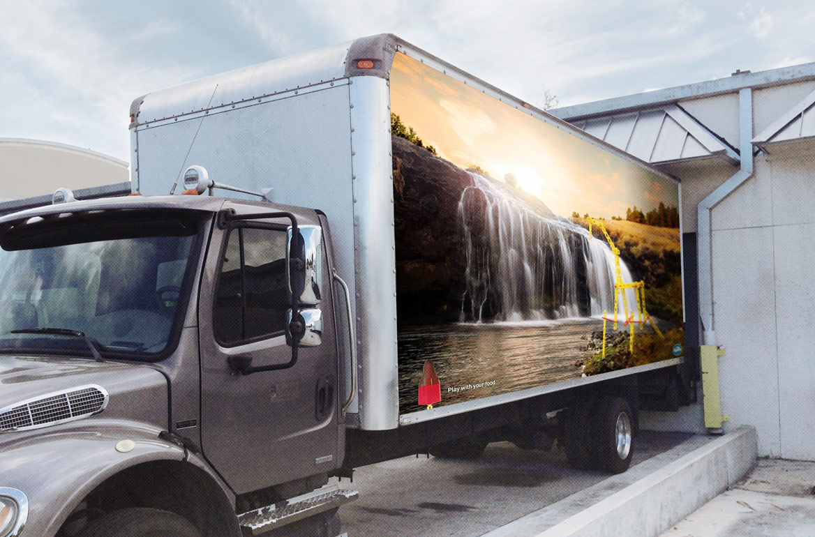 Download Realistic Box Truck Mockup Template by | Design Bundles