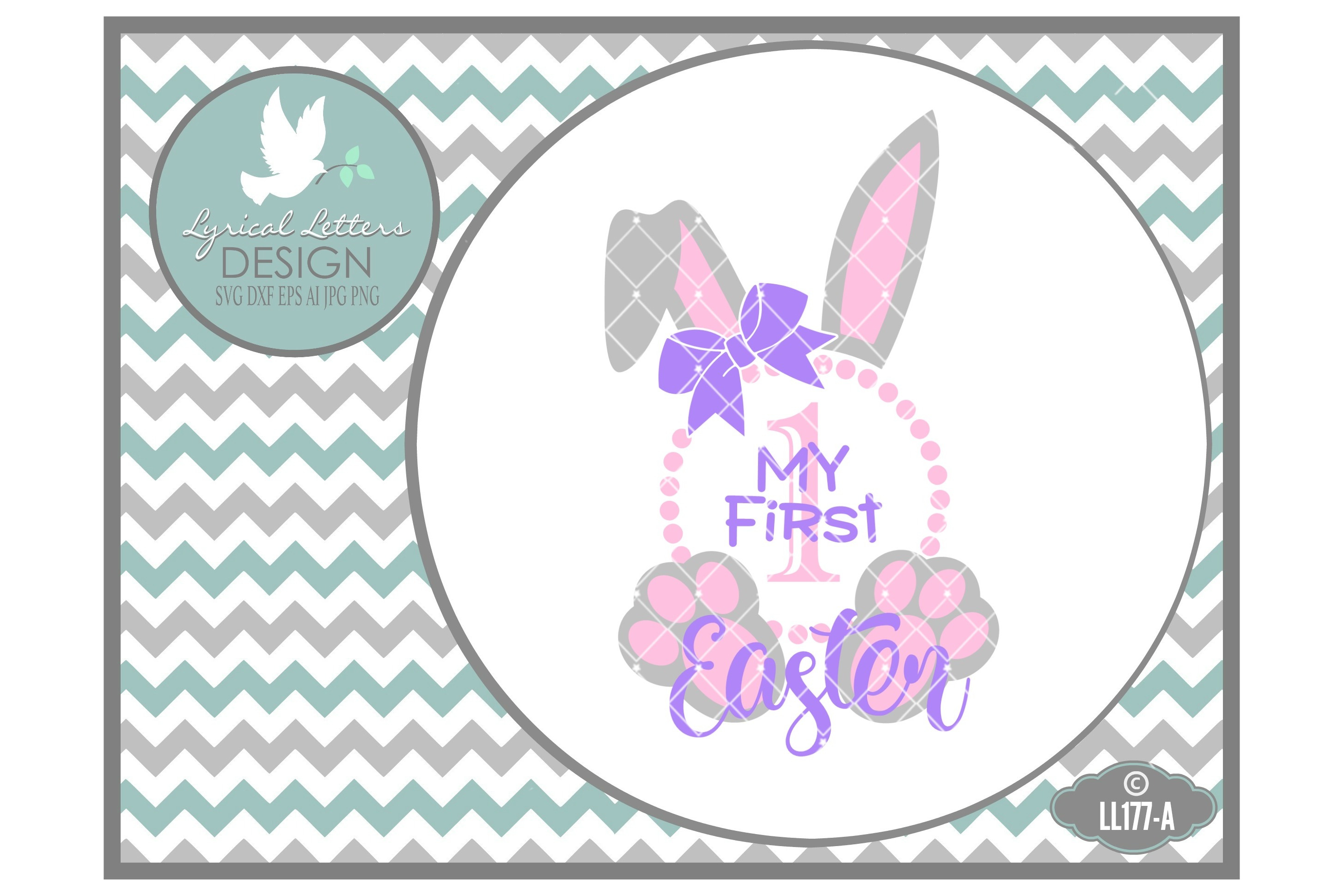 Download My First Easter Baby Girl Bunny Ears Cu | Design Bundles