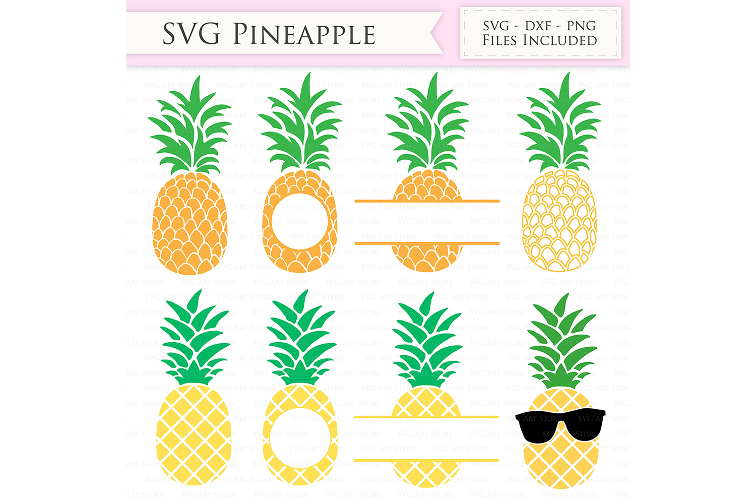 Pineapple SVG Files - Tropical Summer P | Design Bundles