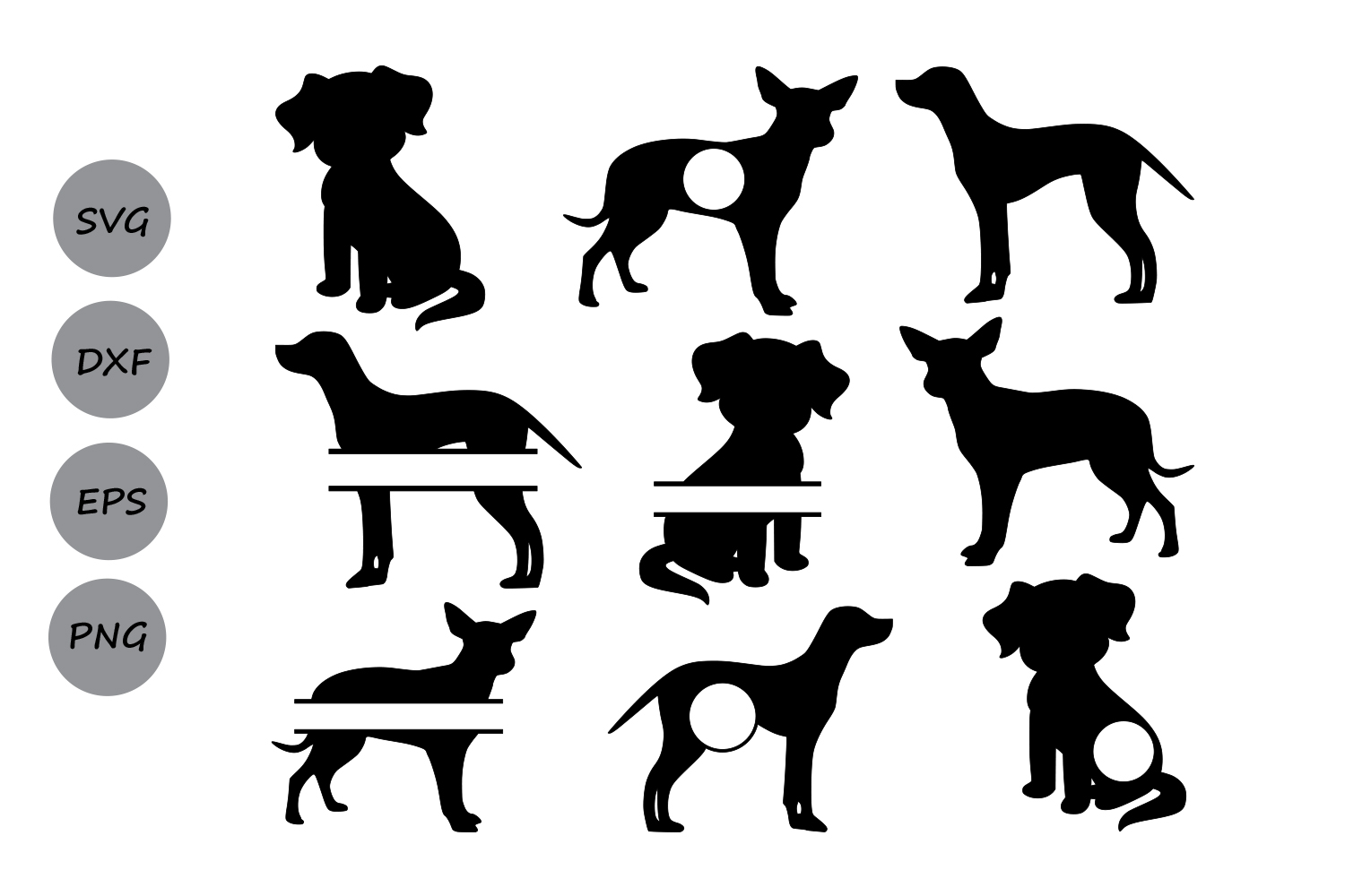 Dog SVG, dog monogram svg, Dog silhouet | Design Bundles