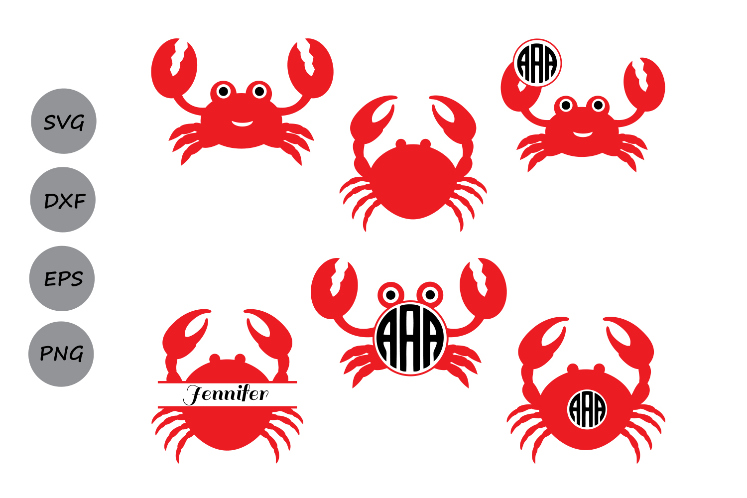 Download Crab Svg, Crab monogram svg, Sea animal | Design Bundles