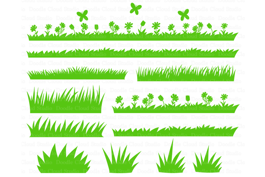 Download Grass SVG, Grass and Flowers SVG Files, | Design Bundles