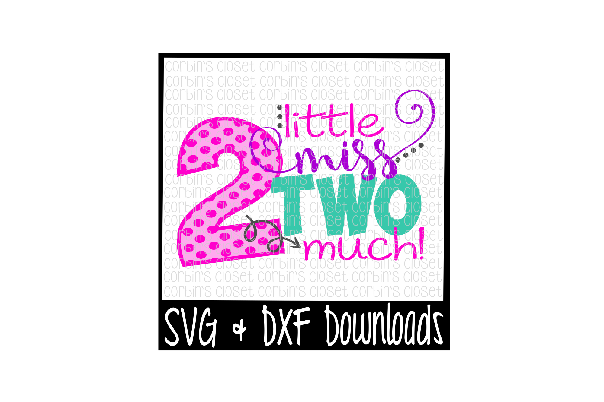 Download Second Birthday SVG * Little Miss Two M | Design Bundles