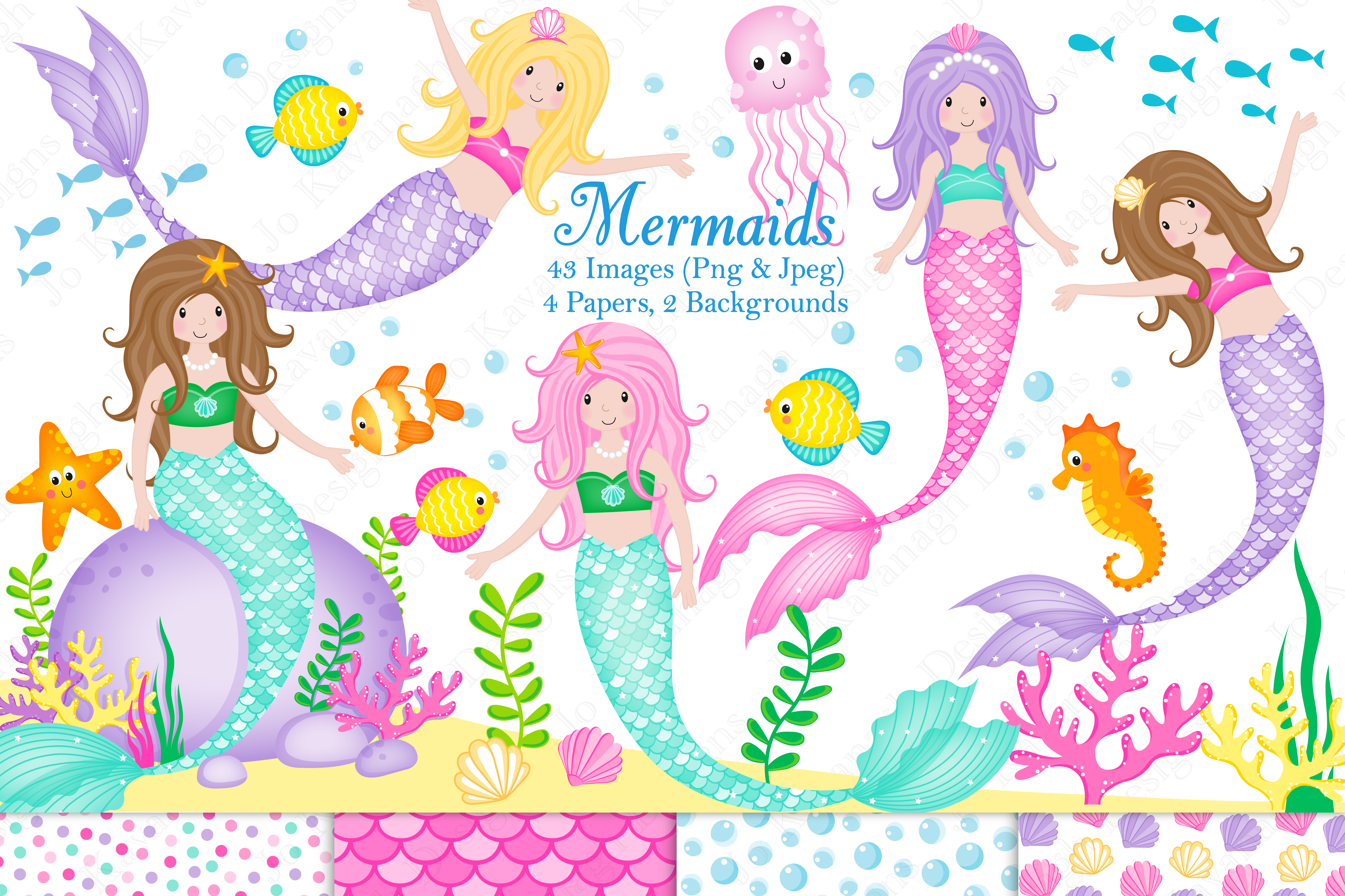 Mermaids, Mermaid graphics & Illustrati | Design Bundles