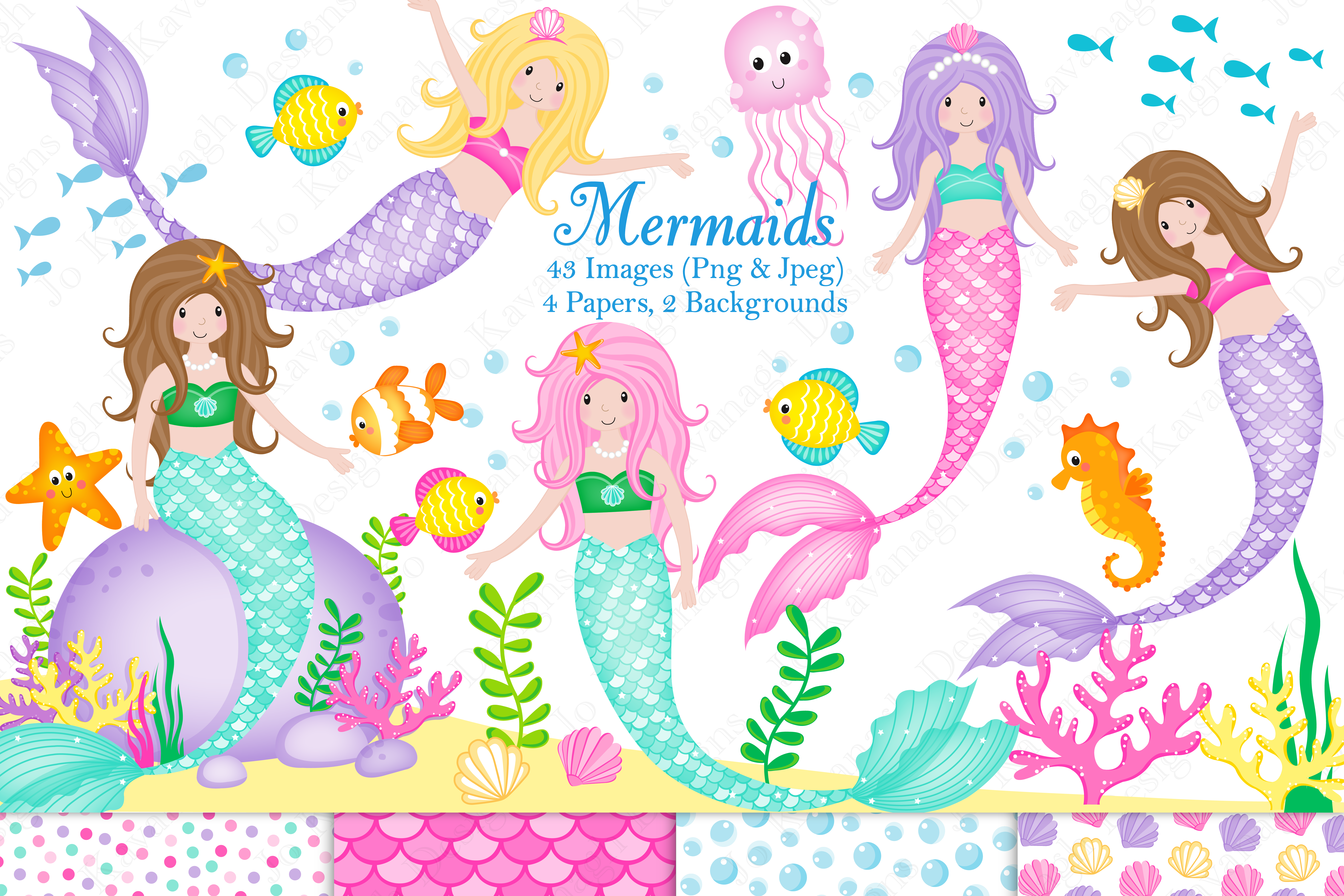 Mermaids Mermaid Graphics And Illustrati Design Bundles