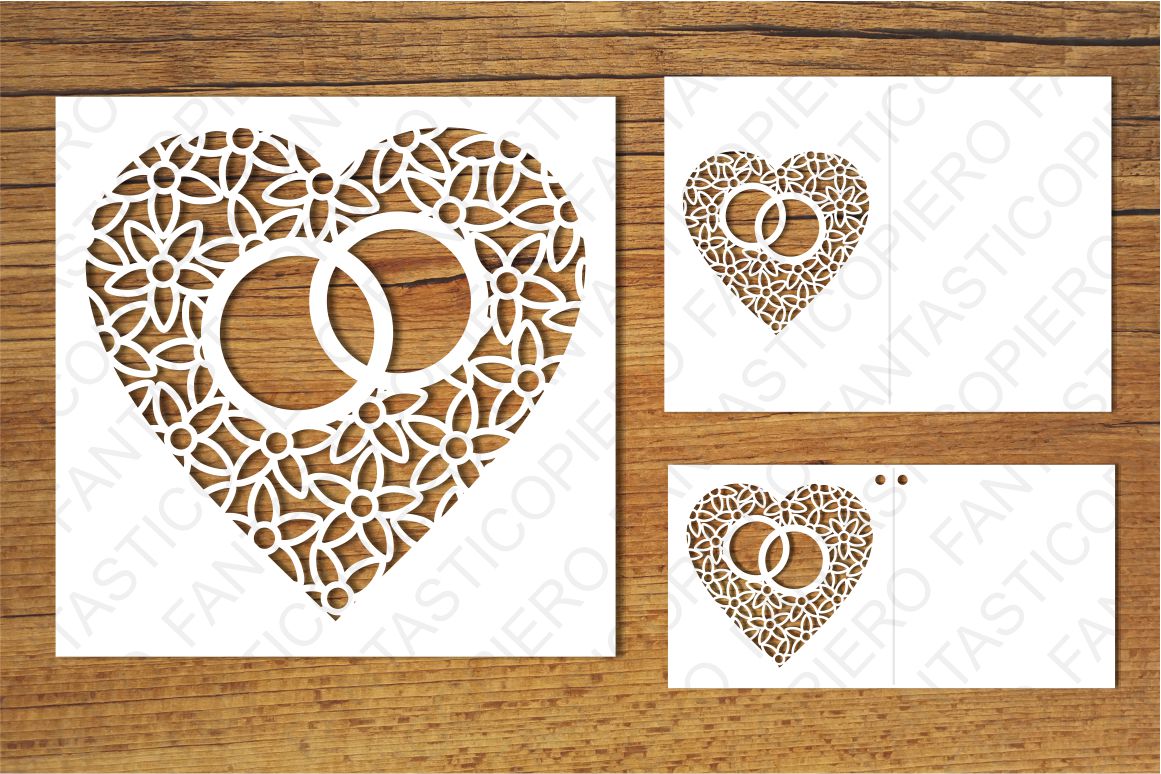 Download Heart with wedding rings SVG files for | Design Bundles