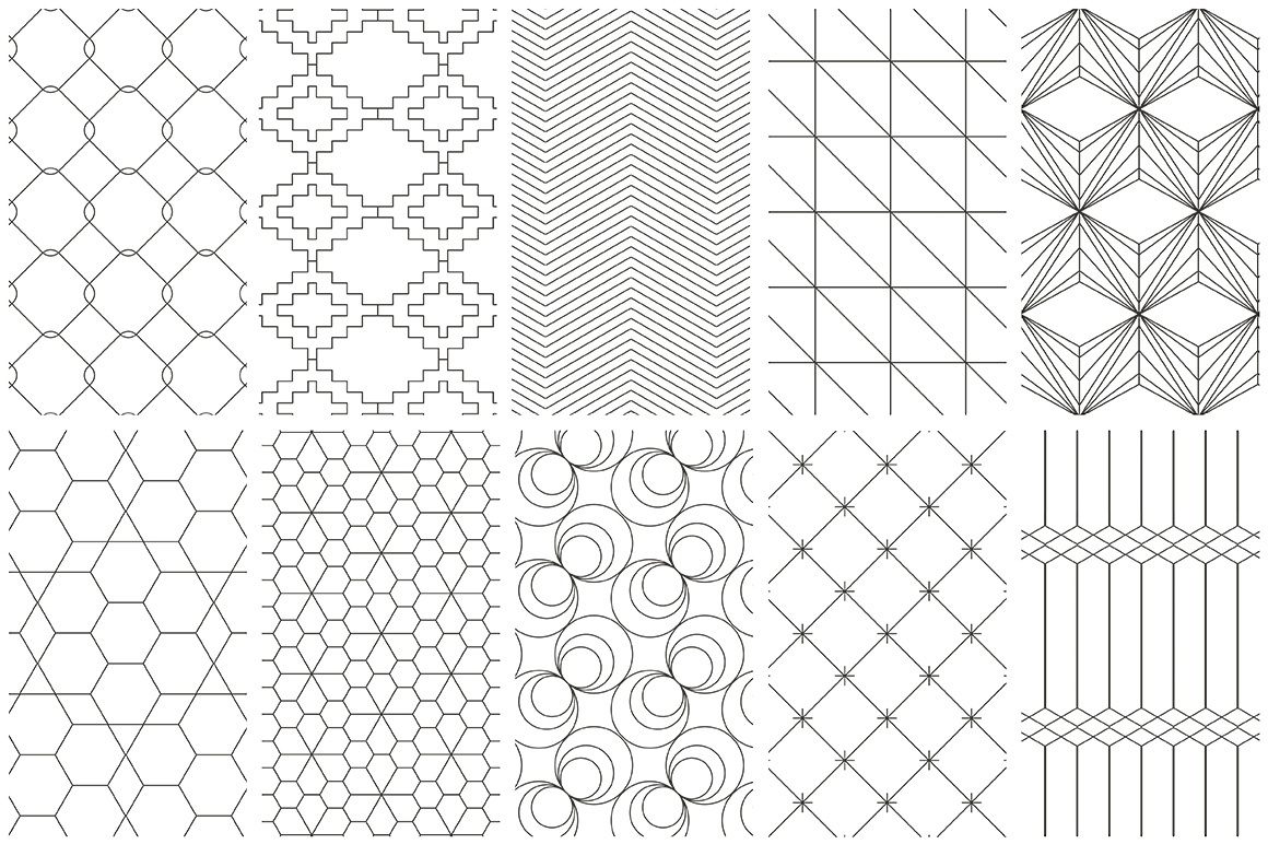  Simple Line Geometric Patterns  by Youan Design Bundles