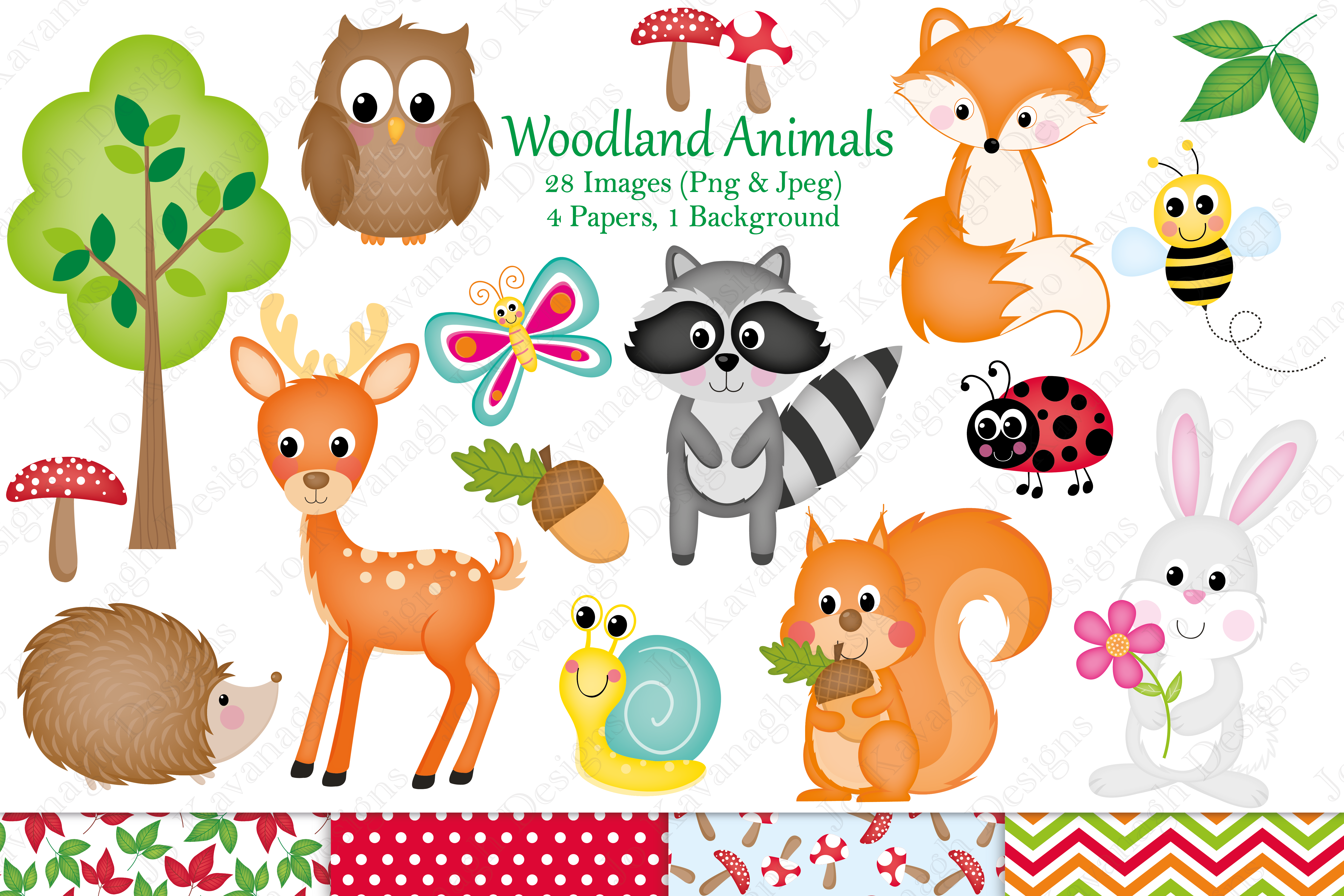 Woodland animal graphics & Illustration | Design Bundles