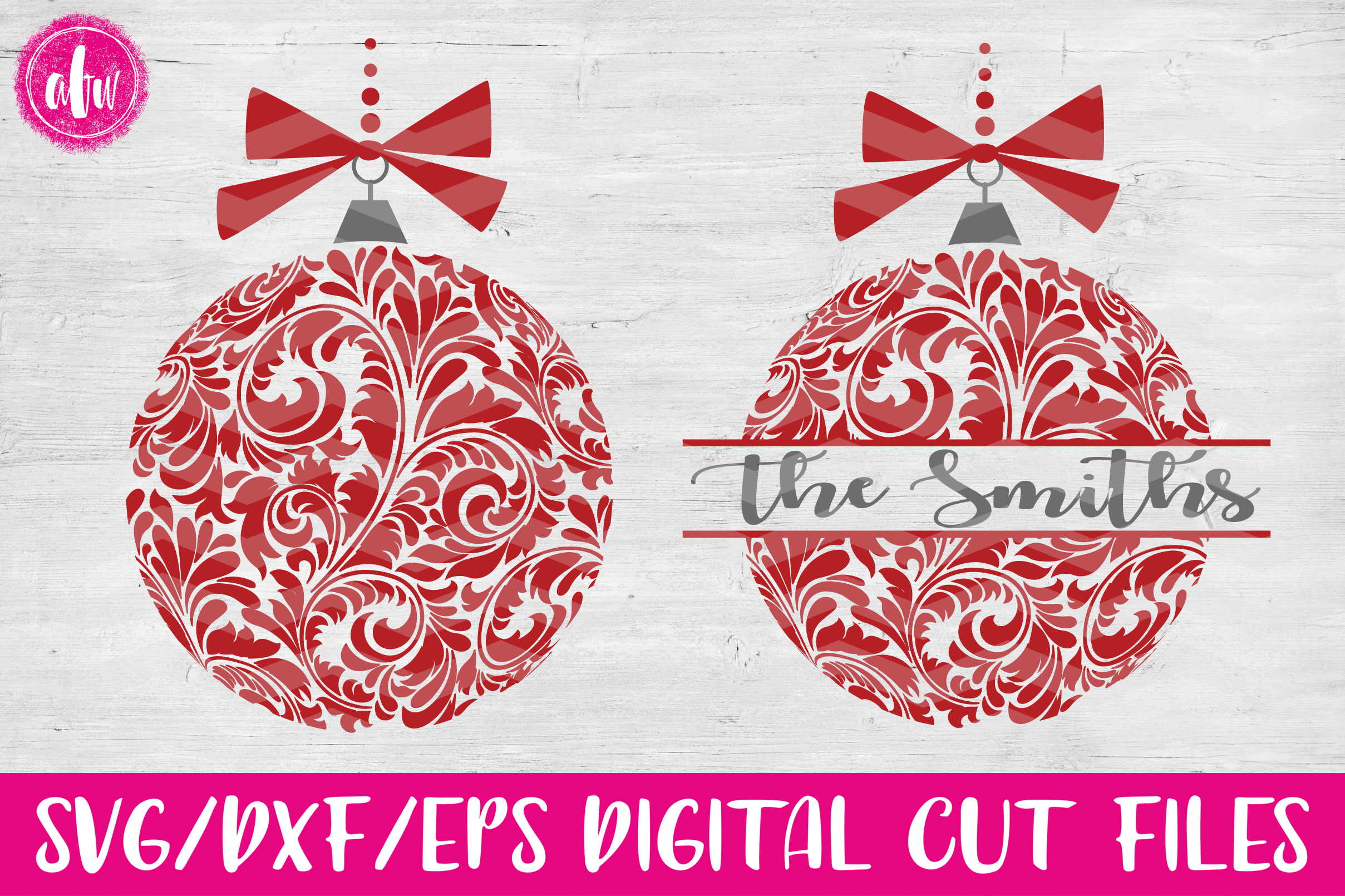 Flourish Christmas Ornaments - SVG, DXF | Design Bundles
