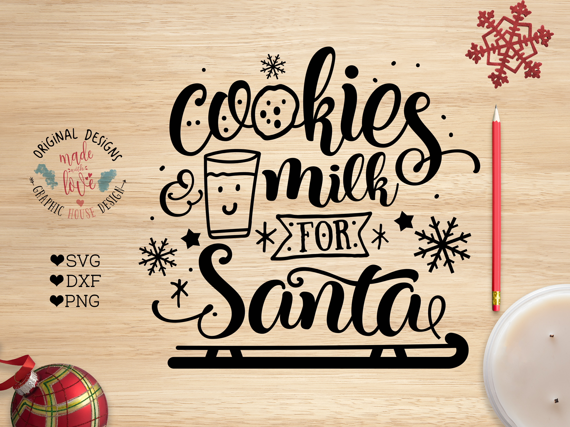 Download Cookies and Milk for Santa Cut File (SV | Design Bundles