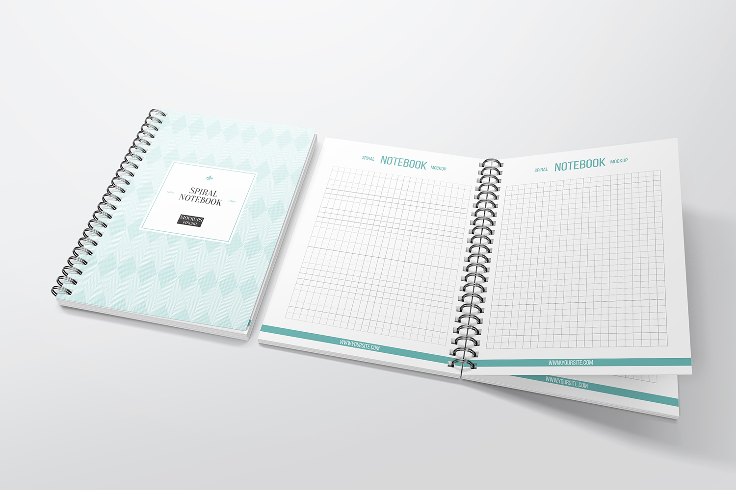 A5 Spiral Notebook Mockups by sdancer Design Bundles