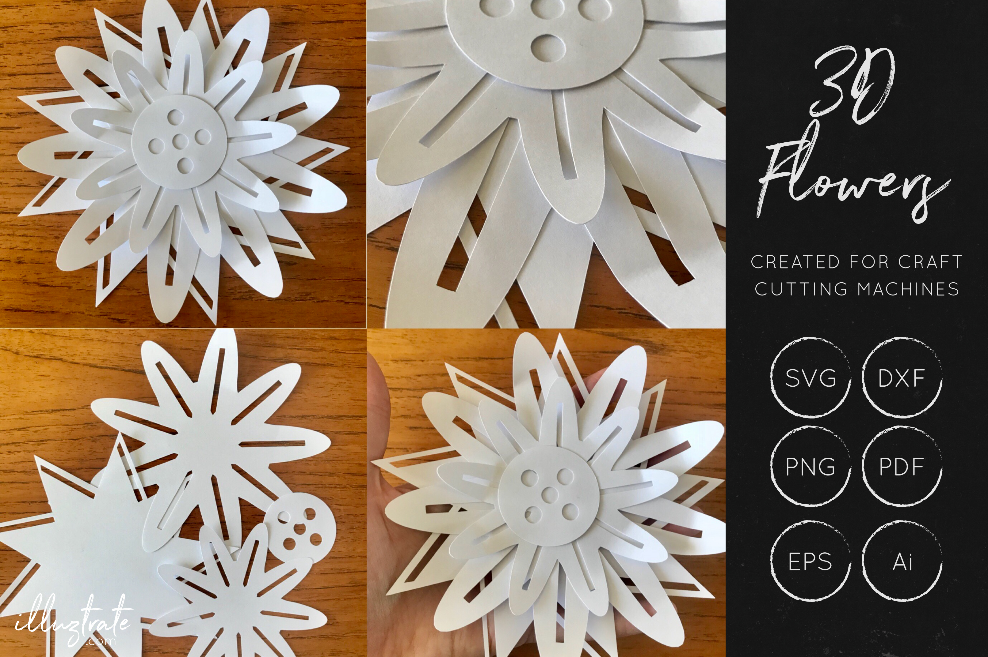  3D  Flower  SVG Cut Files  Flower  SVG Design Bundles