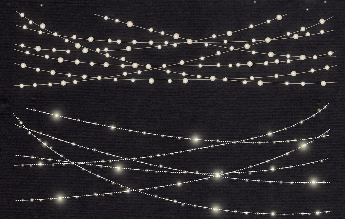 Christmas String Lights Clip Art by Lun | Design Bundles