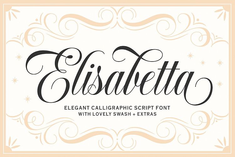 Elisabetta Elegant Calligraphy Wedding Font Wedding Font