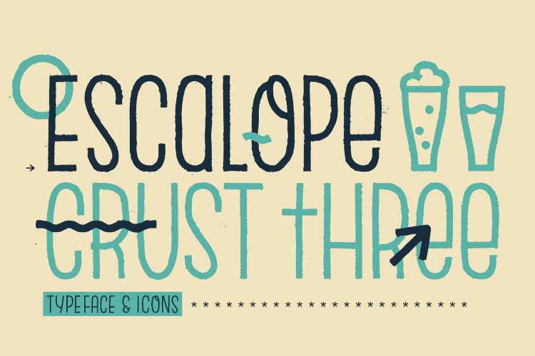 Free Escalope Crust Three Icons Script Fonts